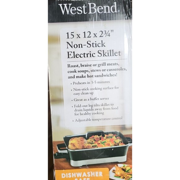 West Bend 15" x 12" X 2¾ Non-Stick Electric Skillet-New - Picture 10 of 12